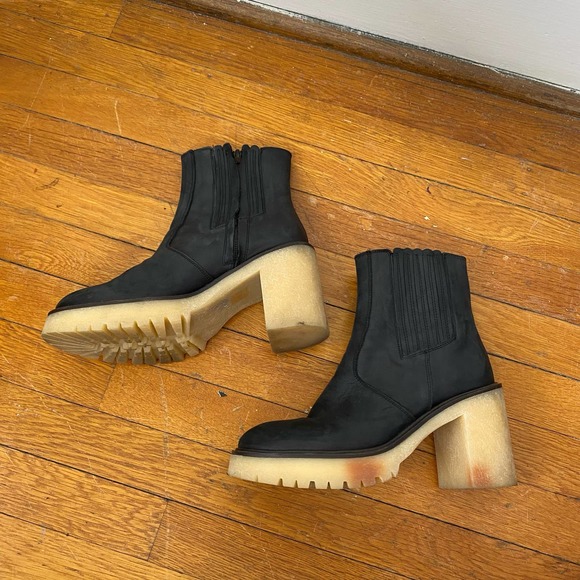 FREE PEOPLE James Black Leather Platform Chelsea Boots Size 39 US 9 - Picture 6 of 10